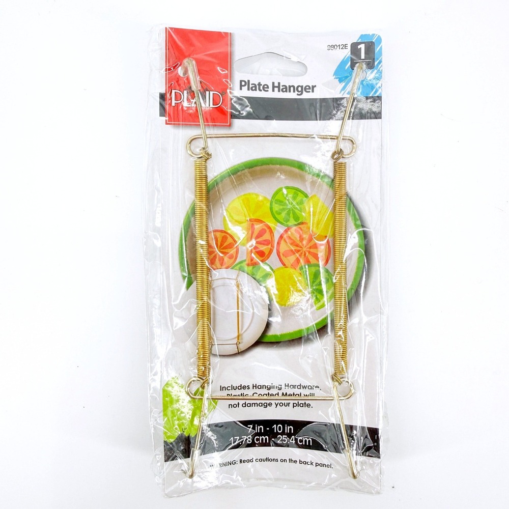 Plaid Gold Metal Plate Hanger 7-10 inch Wall Display Hardware 98012E NEW